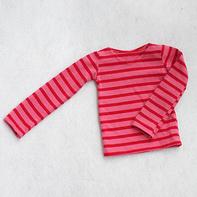 Stripe T-shirt (CDL size, Red) - Click Image to Close